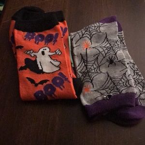 Halloween Socks - Cute Socks for Halloween- set of 2 orange, black, grey
